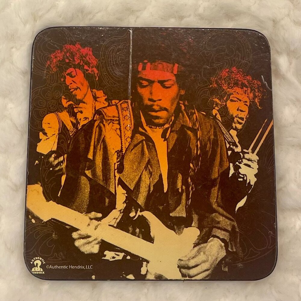 Jimi Hendrix Playing Guitar Coaster